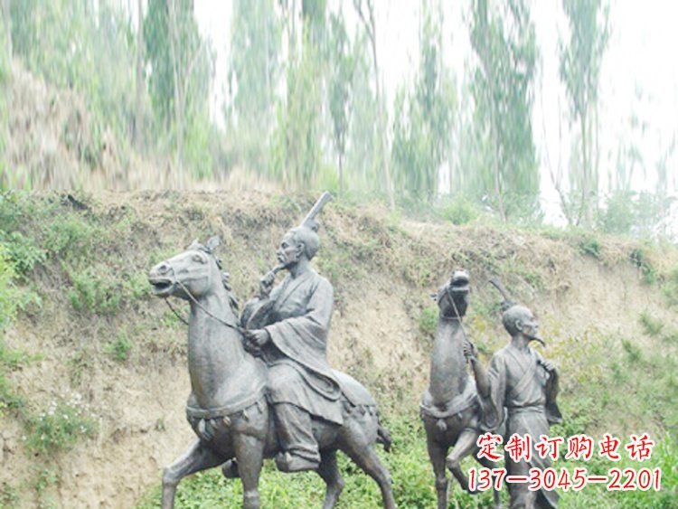 莆田古代人物骑马铜雕