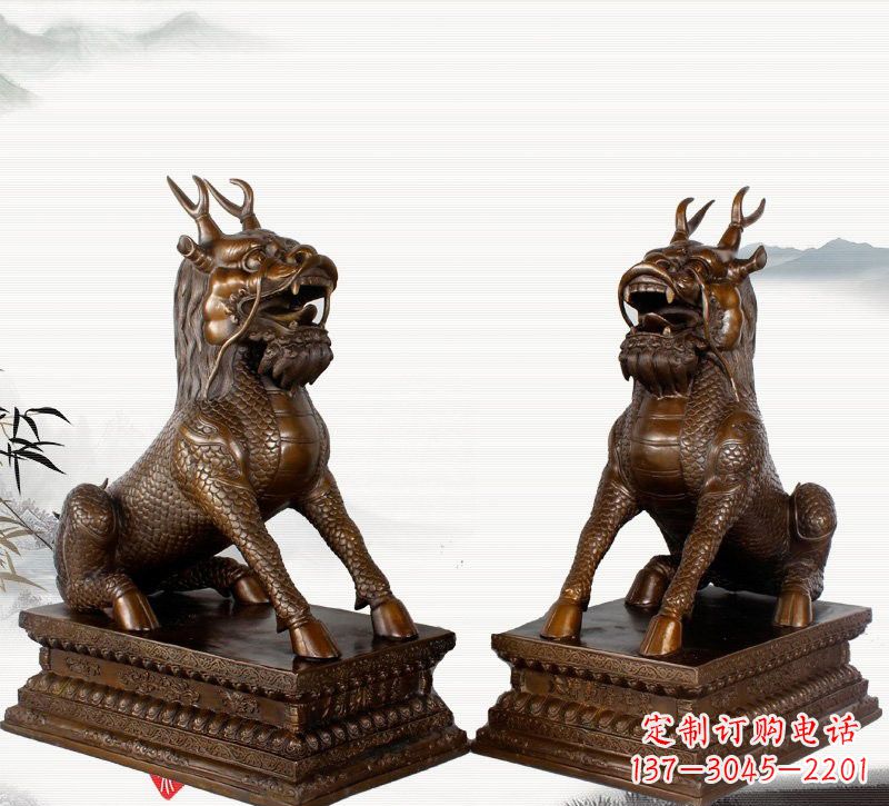 莆田古典神麒麟铜雕,馥玉臻品