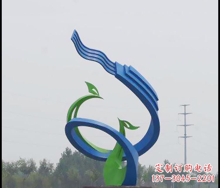莆田完美锻造,彩色不锈钢抽象凤凰雕塑