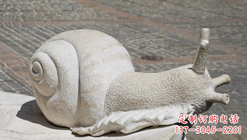 莆田汉白玉蜗牛动物石雕