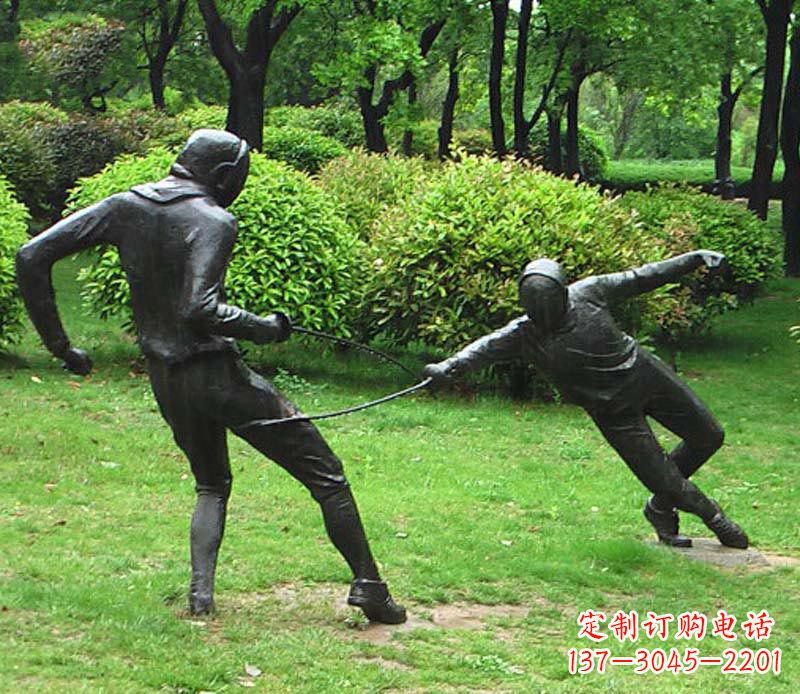 莆田击剑运动员铜雕