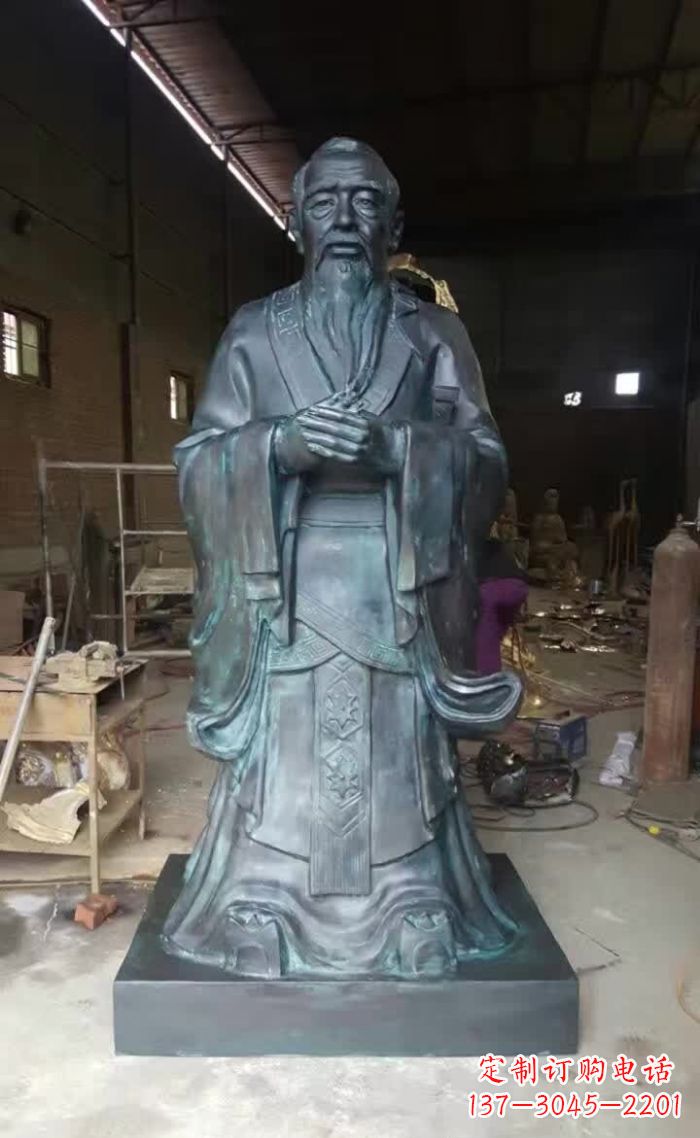 莆田中领雕塑的孔子青铜雕塑
