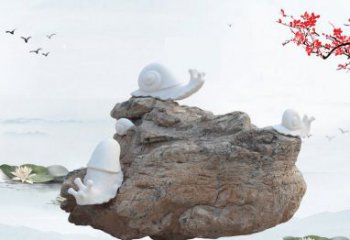 莆田高雅而令人惊叹的汉白玉蜗牛雕塑