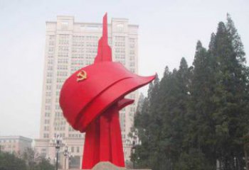 莆田不锈钢抽象党旗雕塑，象征着祖国力量
