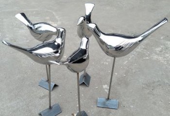 莆田全新设计，优雅帅气的不锈钢鸽子草坪雕塑