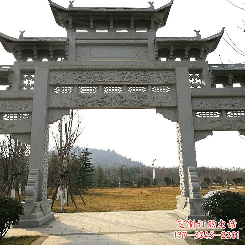 莆田中领雕塑：精致石牌坊雕塑
