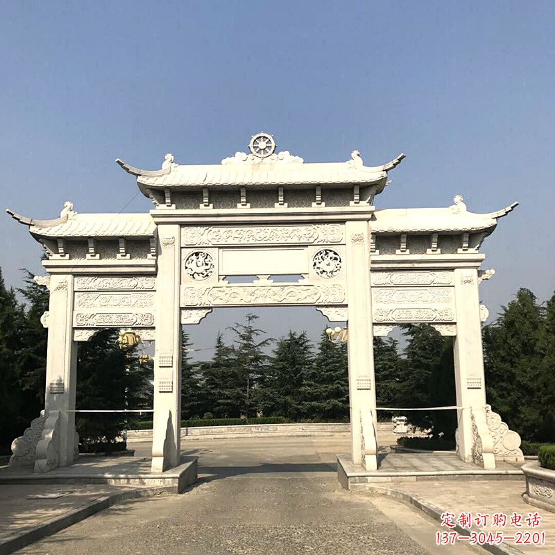 莆田精致牌坊柱座石雕服务,古色古香装点璀璨文化