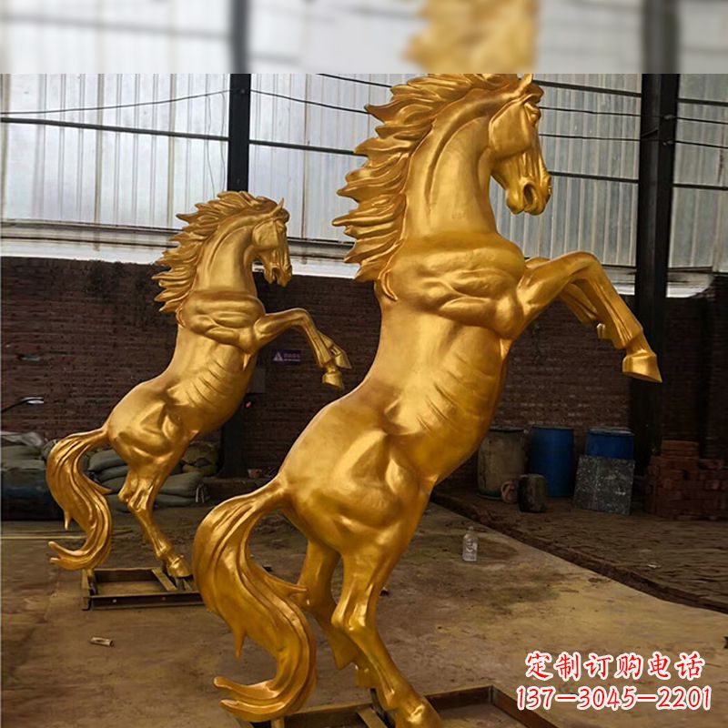 莆田精美马雕塑,精锐漆金马儿