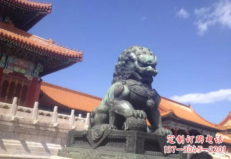 莆田精致青铜狮子雕塑,表达荣耀之美