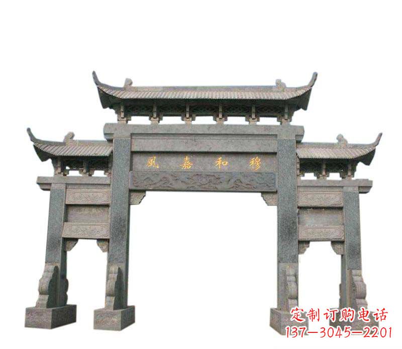 莆田四门牌坊石雕:高端雕塑定制
