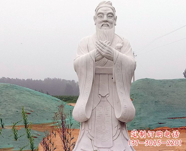 莆田中领雕塑:精致雕刻的少海公园孔子雕像