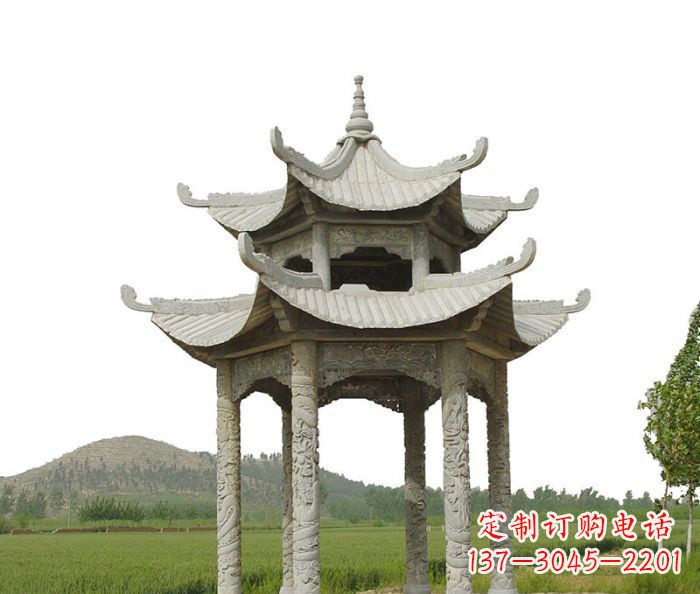 莆田双层仿古石雕凉亭