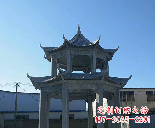 莆田双层仿古石凉亭石雕_1