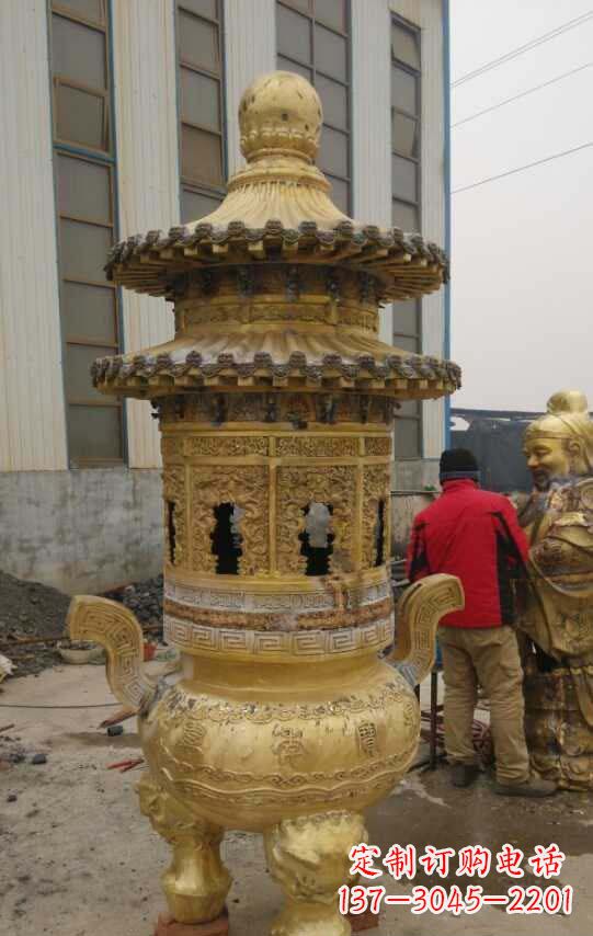 莆田寺庙香炉铜雕塑