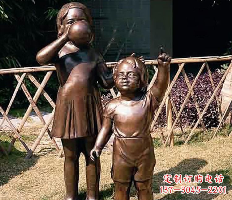 莆田铜雕吹气球儿童