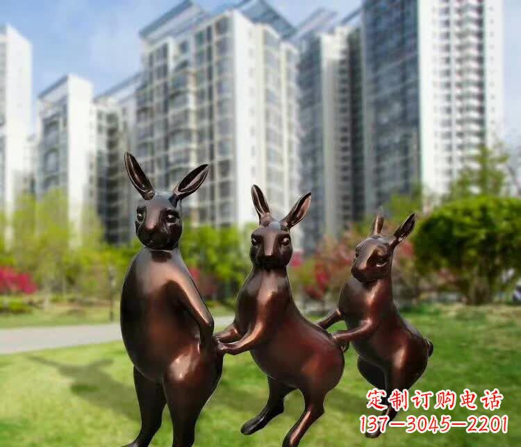 莆田铜雕广场动物兔子