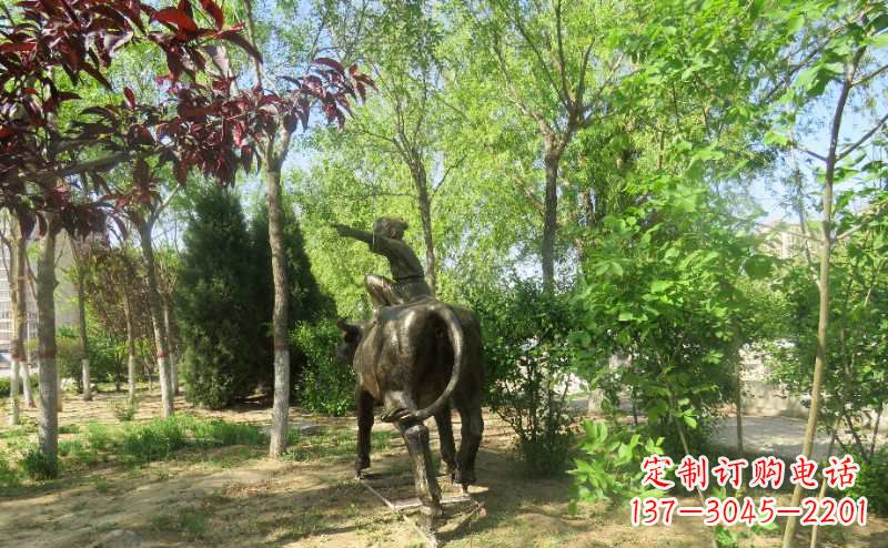 莆田铜雕牧童骑牛雕塑