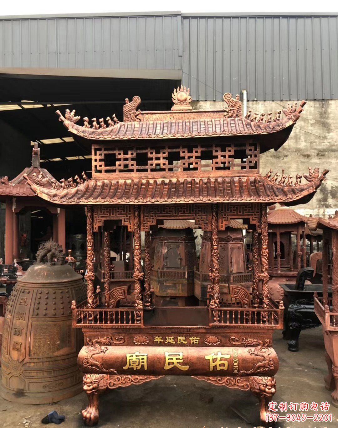 莆田铜雕香炉 (2)