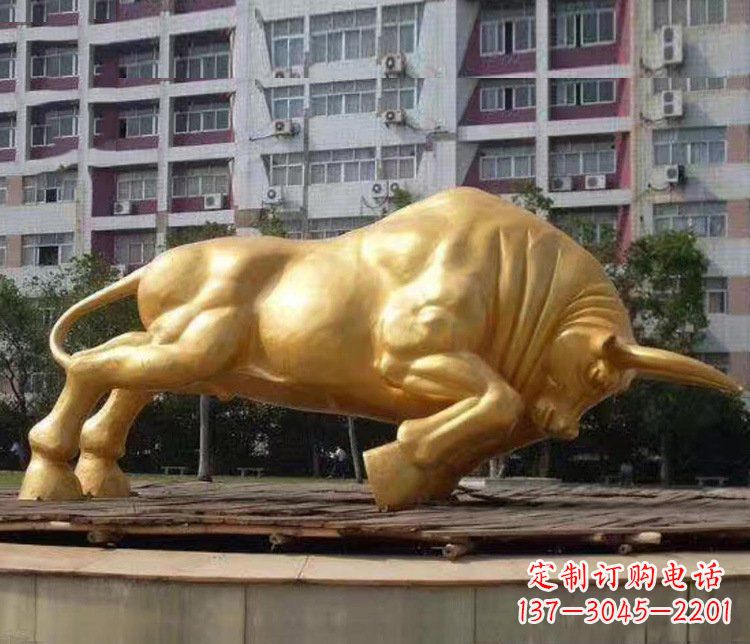 莆田铜雕小区动物牛摆件 (3)