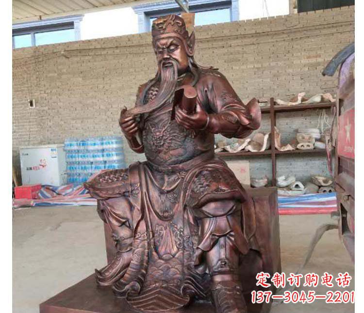 莆田铜雕镇宅关公寺庙神像雕塑摆件 (3)
