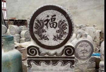 莆田青石凤凰浮雕抱鼓石，精致历久弥新