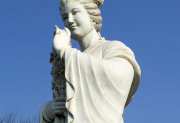 莆田十二花神之三月桃花息夫人汉白玉精美美女雕像