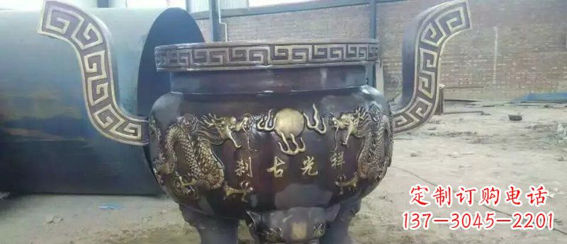 莆田祥光古刹寺庙香炉铜雕