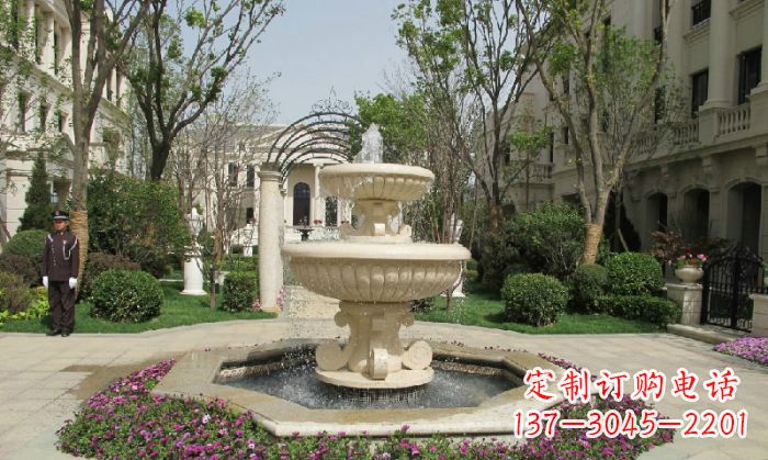 莆田小区景观大理石喷泉石雕 (7)