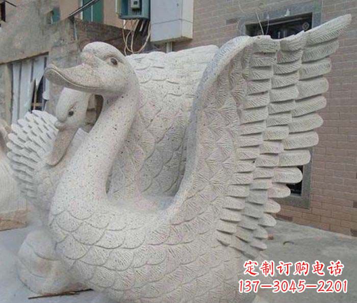 莆田小区景观天鹅石雕喷泉