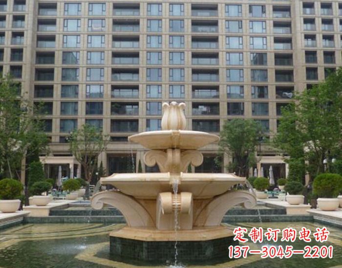 莆田小区景观晚霞红喷泉石雕 (2)