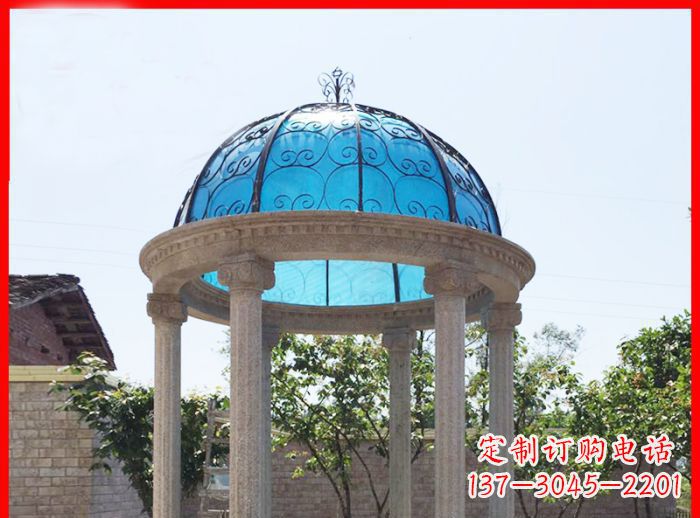 莆田小区欧式圆顶凉亭石雕_2