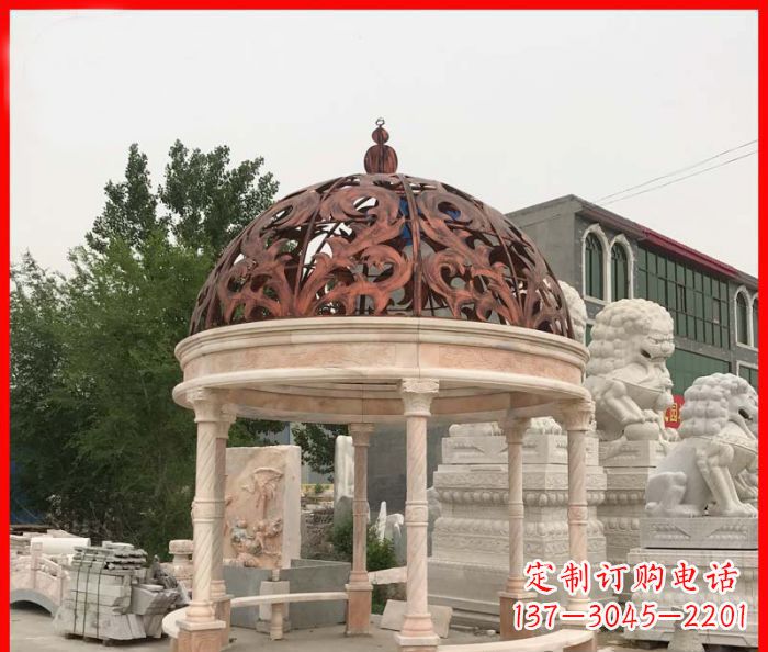 莆田小区欧式圆顶凉亭石雕_1