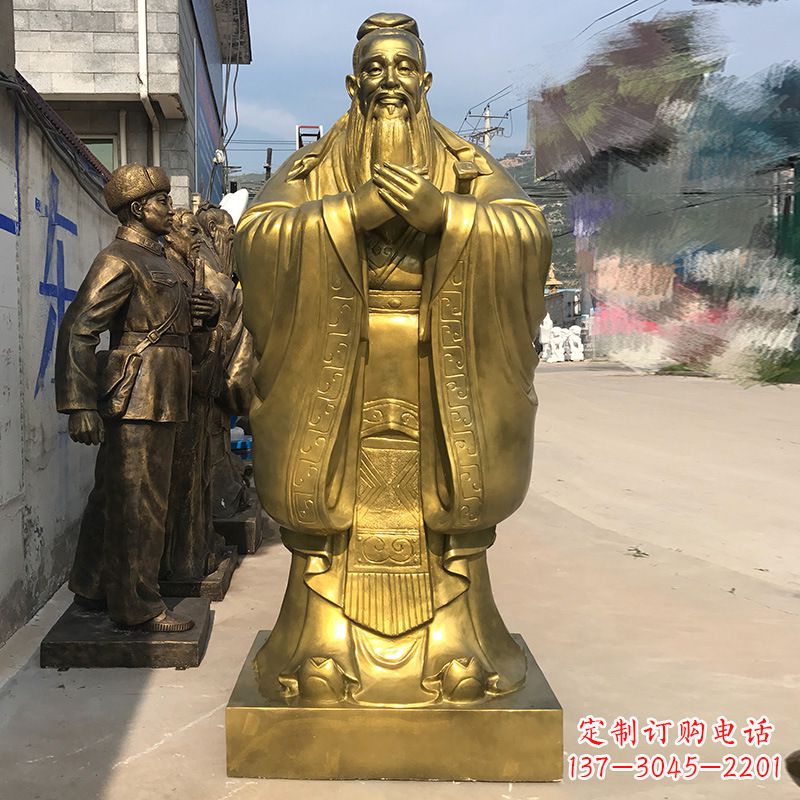 莆田校园孔子铜雕像