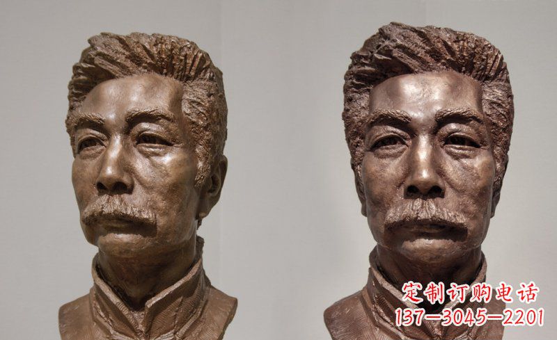 莆田校园鲁迅头像名人铜雕