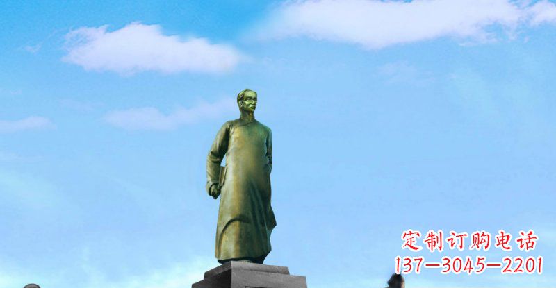 莆田校园朱自清近代名人铜雕