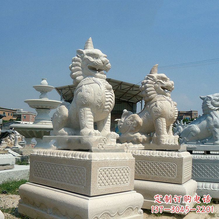 莆田獬豸 石雕 独角兽-法院大门神兽雕塑