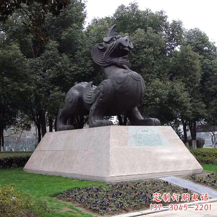 莆田獬豸神兽雕塑-公园上古神兽景观雕塑