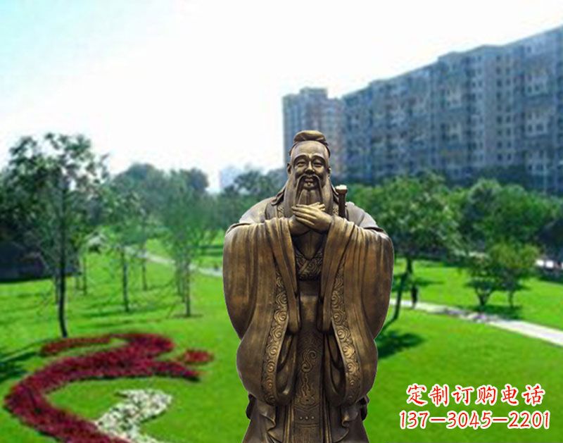 莆田学校孔子行教像铜雕