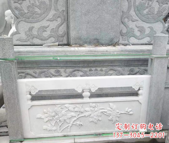 莆田园林汉白玉石浮雕栏板 (3)