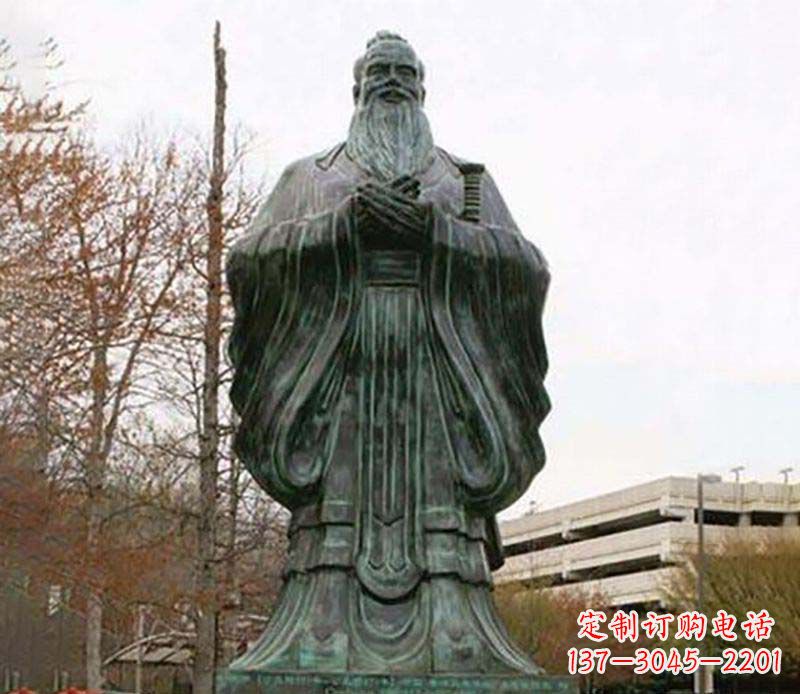 莆田园林老子人物铜雕