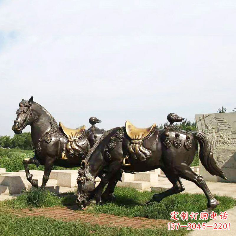 莆田战马群公园景区动物情景雕塑