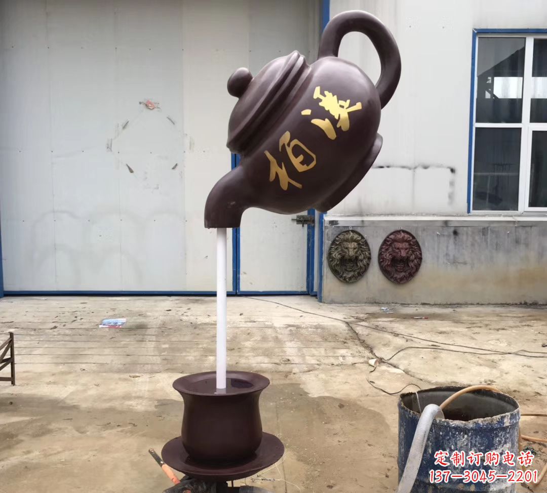莆田招财进宝茶壶喷泉景观雕塑