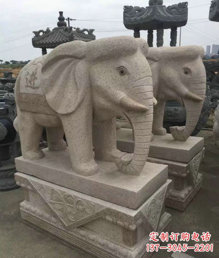 莆田招财进宝大理石大象石雕