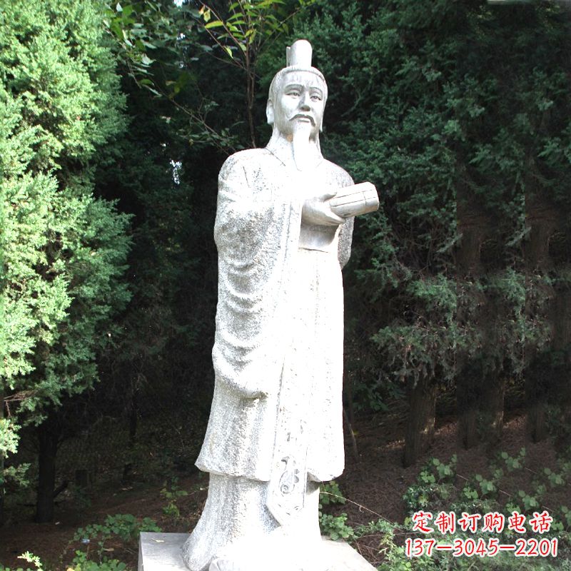 莆田中国古代著名帝王汉文帝刘恒汉白玉石雕塑像