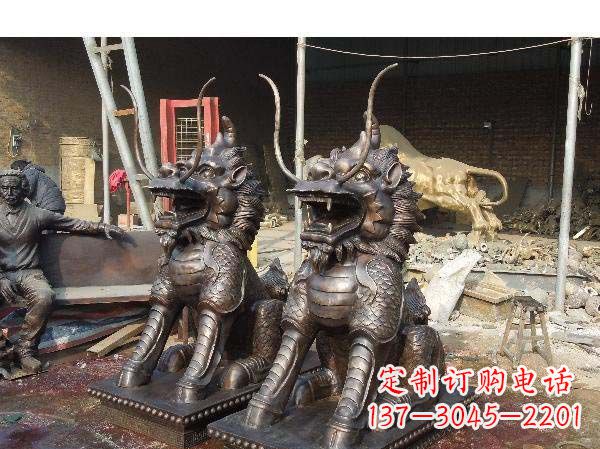 莆田铸铜麒麟雕塑2221