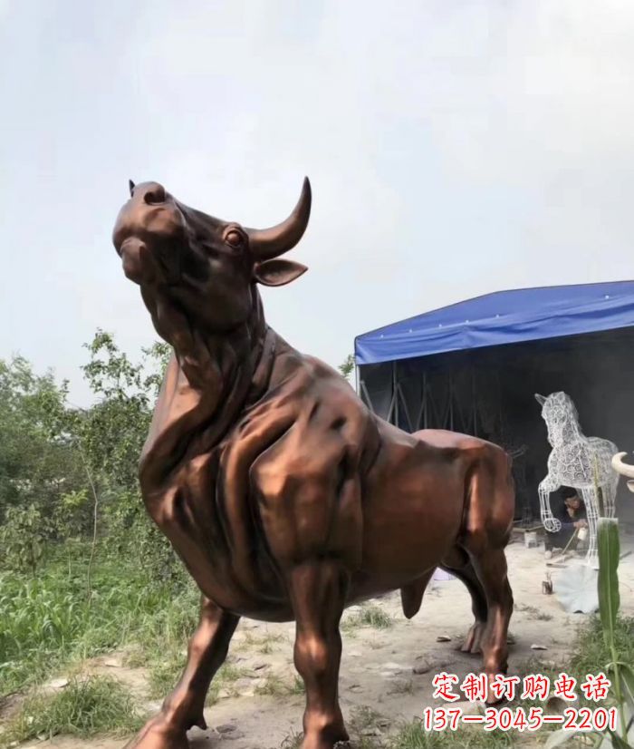 莆田紫铜牛动物雕塑