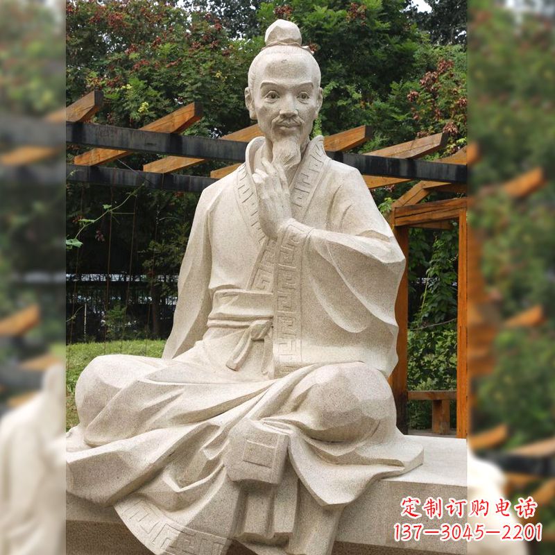 莆田祖冲之石雕塑像-园林人物历史名人雕像